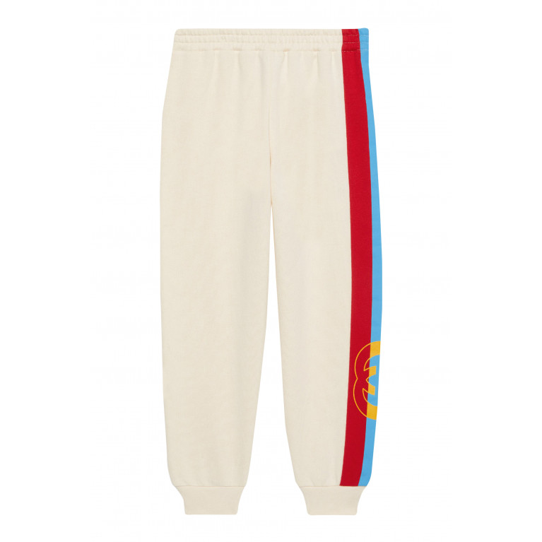 Gucci- Kids Felted Cotton Track Pants White