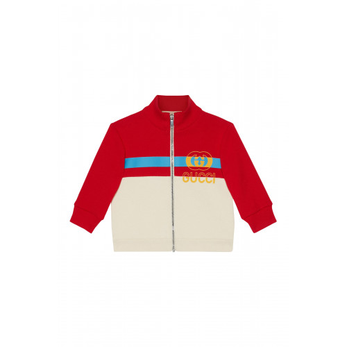 Gucci- Kids Cotton Jersey Zip Jacket Red