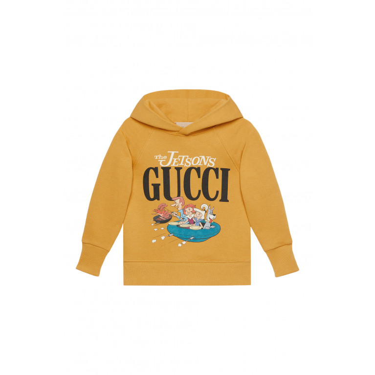 Gucci- Kids Jetsons Printed Cotton Hooded Sweatshirt Yellow