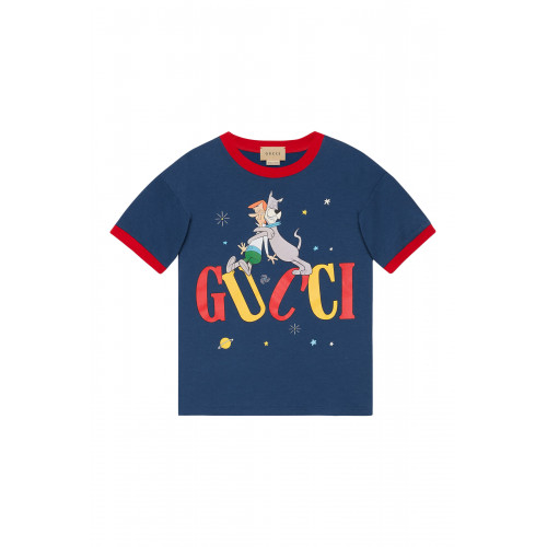 Gucci- Kids Jetsons Printed Cotton T-Shirt Blue