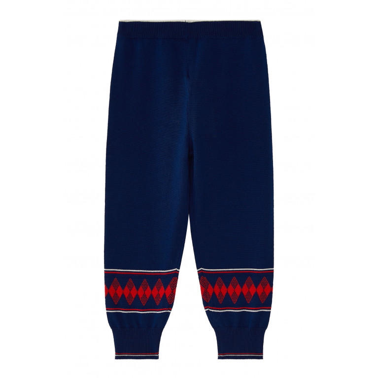 Gucci- Kids Jacquard Wool Pants Navy