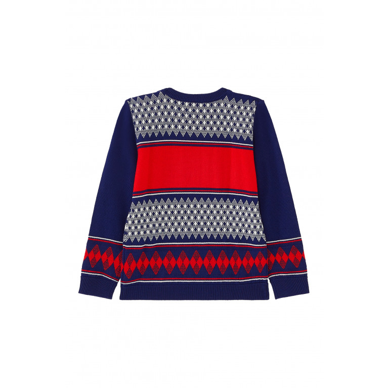 Gucci- Kids Logo Wool Sweater Navy/Red