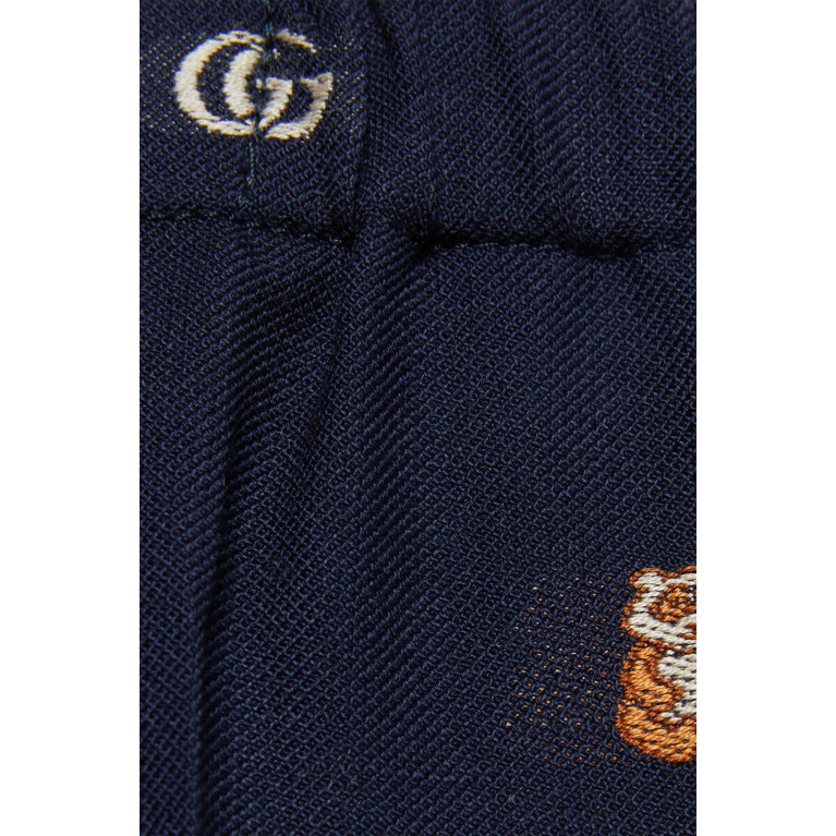 Gucci- Kids Double G Wool Trousers Navy