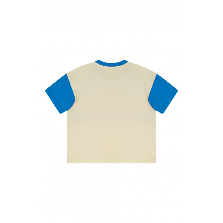 Gucci- Logo Cotton T-Shirt Ivory/Blue
