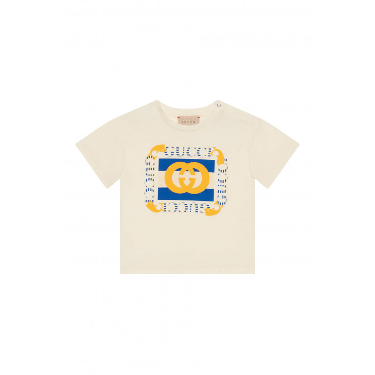 Gucci- Cosmogonie Logo Print T-Shirt Ivory
