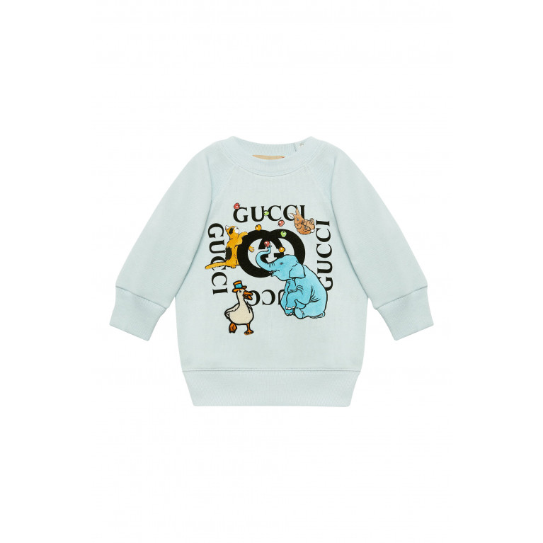 Gucci- Baby Animal Print Sweatshirt Blue