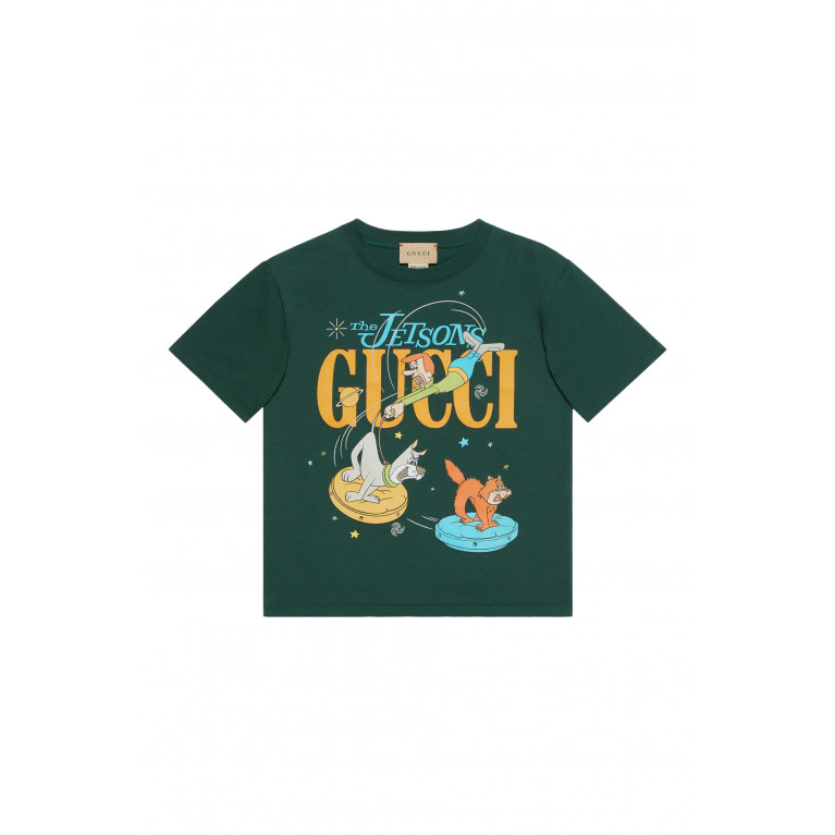 Gucci- Kids Jetsons Printed Cotton T-Shirt Green