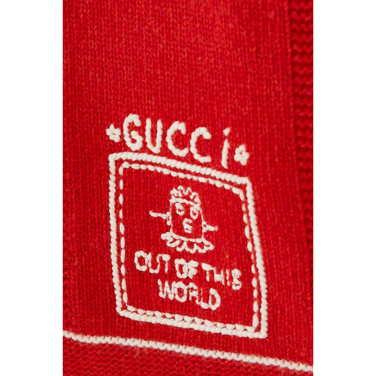 Gucci- Kids The Jetsons Embroidered Cardigan Red