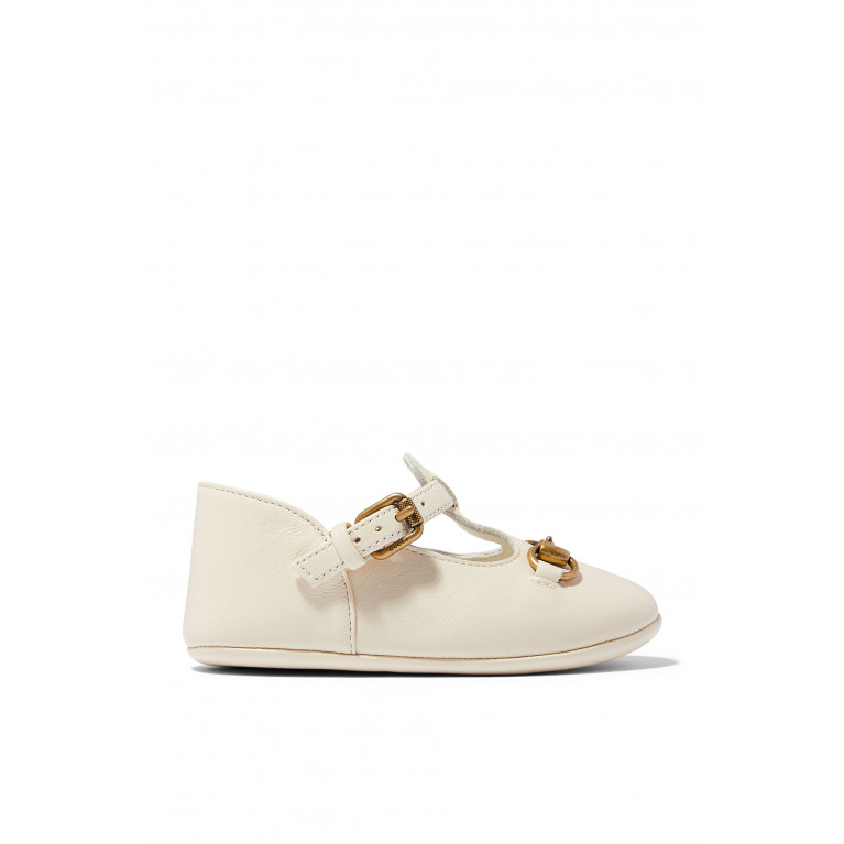 Gucci- Kids Leather Moccasins White