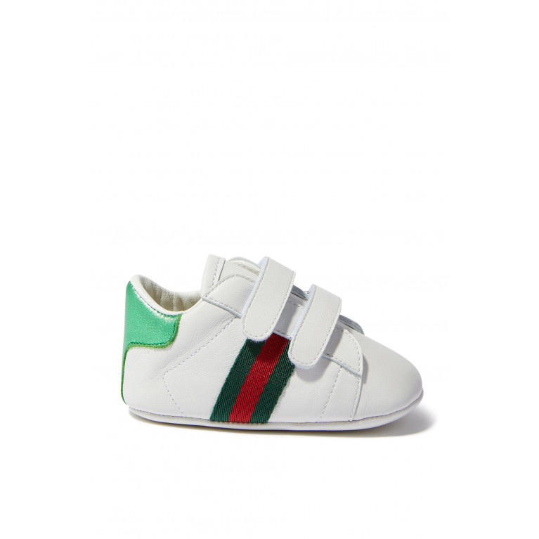 Gucci- Kids Ace Leather Sneakers White