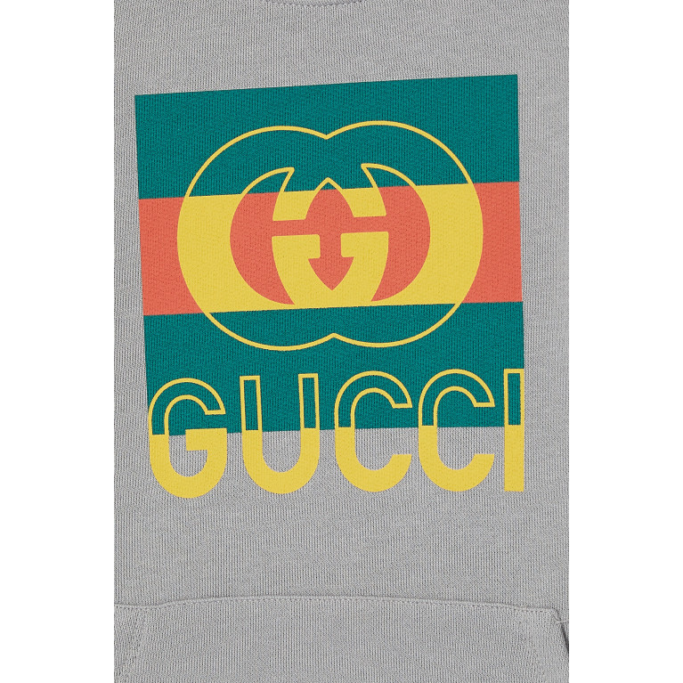 Gucci- Felted Cotton Logo Sweatshirt Grey