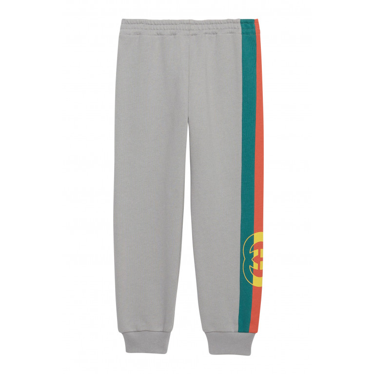 Gucci- Logo Cotton Jersey Jogging Pants Grey