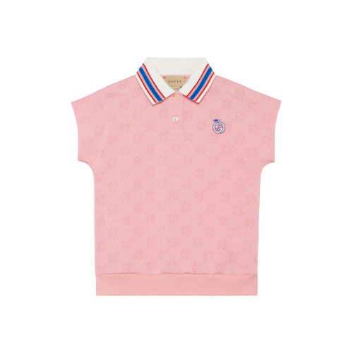 Gucci- GG-Print Polo Shirt Pink