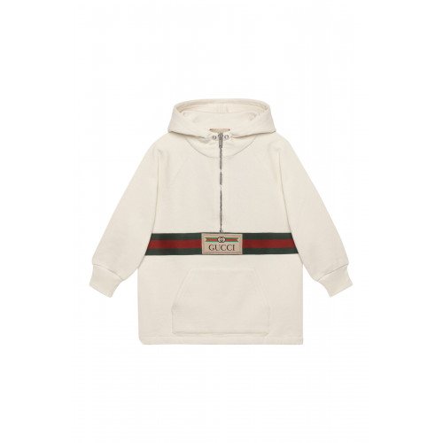 Gucci- Felted Hoodie with Label White