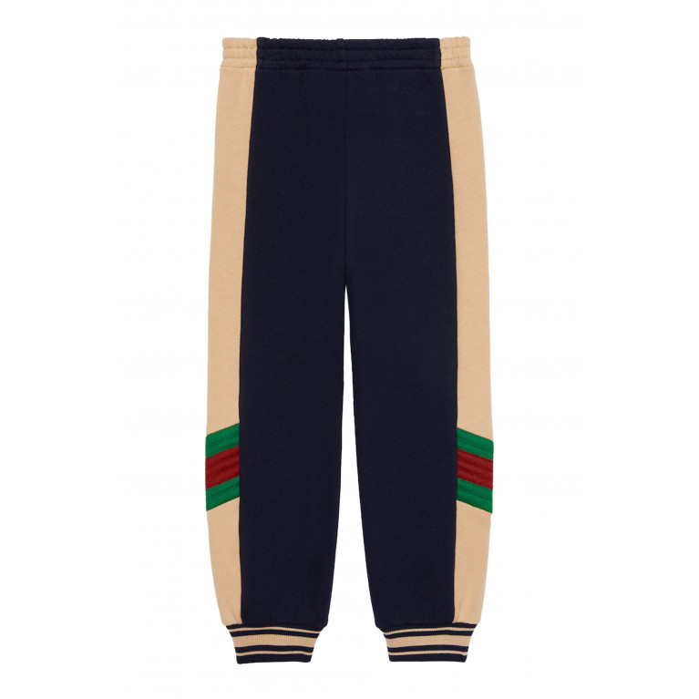 Gucci- Kids Cotton Jersey Trouser Navy/Beige