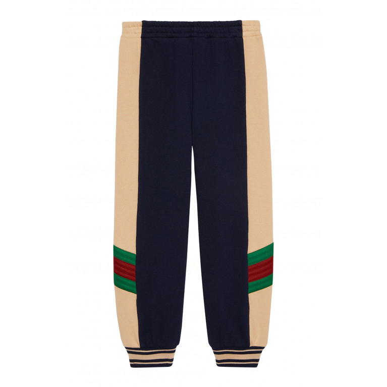 Gucci- Kids Cotton Jersey Trouser Navy/Beige