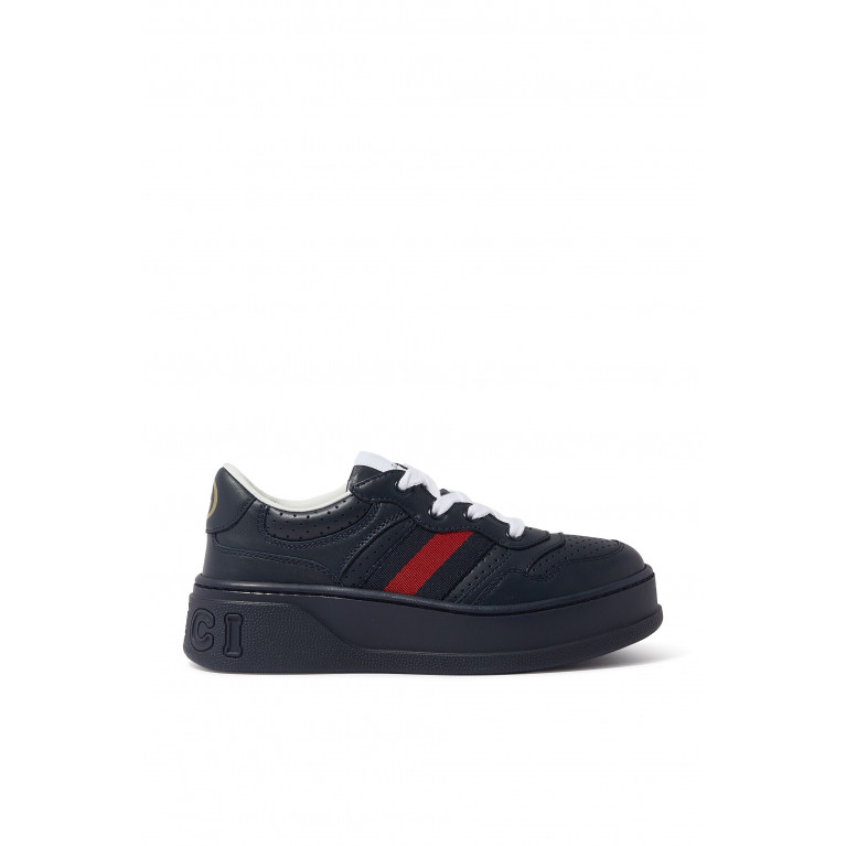 Gucci- Kids Chunky Sneaker with Web Stripe Blue