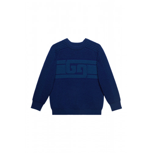 Gucci- Kids Wool GG Sweater Blue