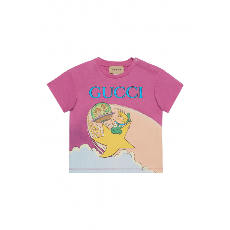 Gucci- Kids Jetsons Printed Cotton T-Shirt Pink