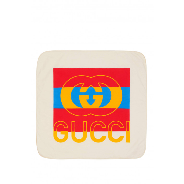 Gucci- Kids Logo Padded Baby Blanket White