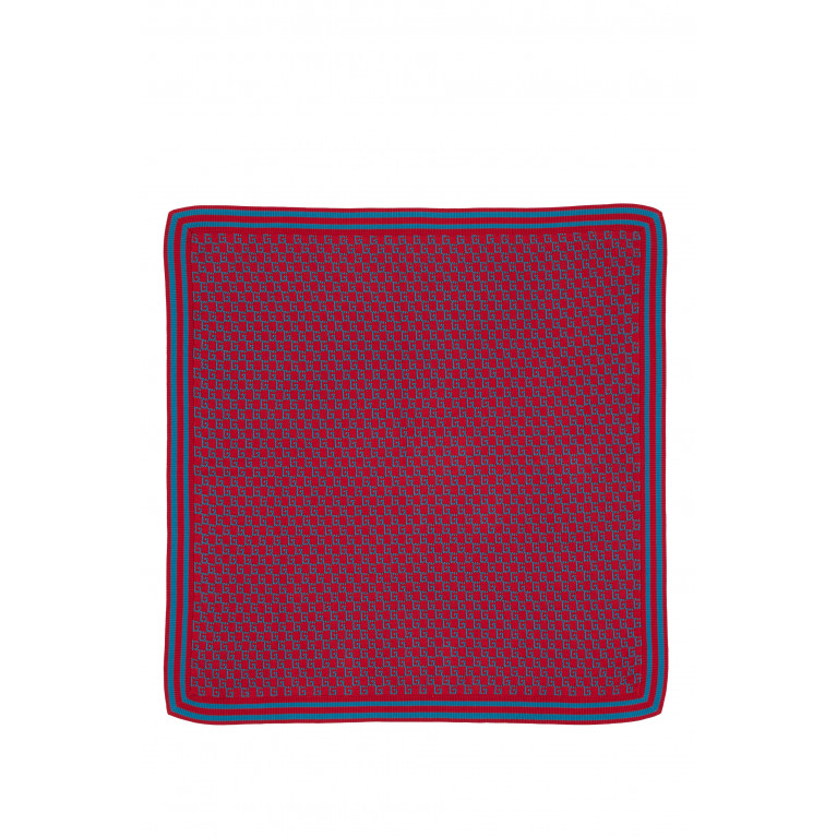 Gucci- Kids G Square Knit Cotton Blanket Red