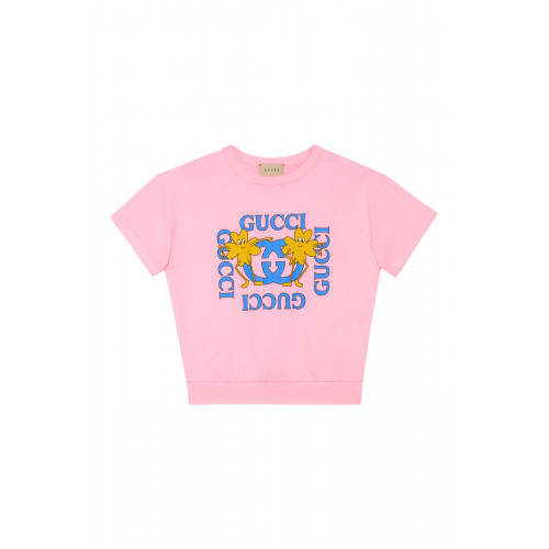 Gucci- Interlocking G Logo T-Shirt Pink