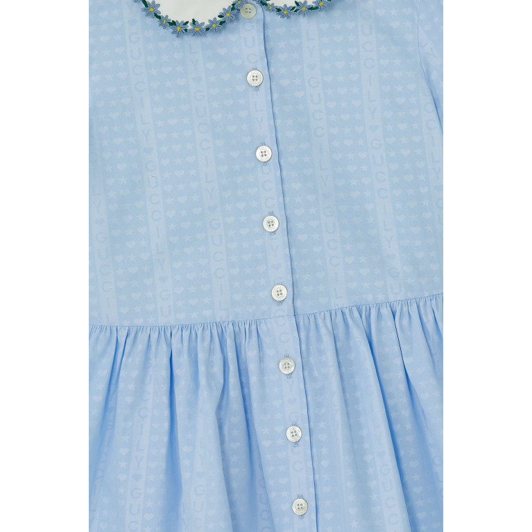Gucci- Stripe Cotton Dress Blue