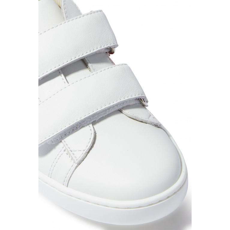 Gucci- Toddler Leather Sneaker With Web White