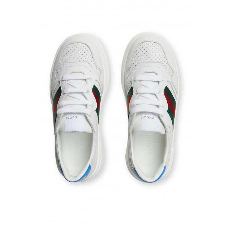 Gucci- Kids Sneakers With Web Stripe White