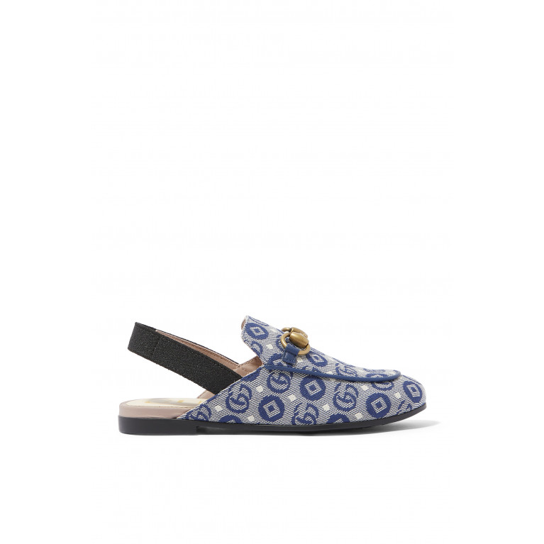 Gucci- Kids Princetown GG Slippers Blue