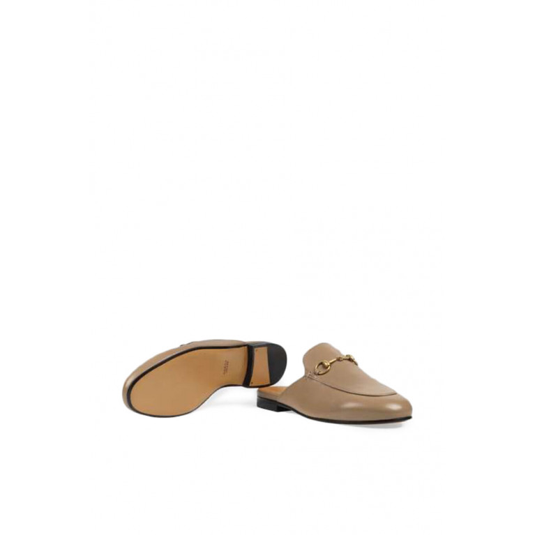 Gucci- Princetown Leather Slip-Ons Brown