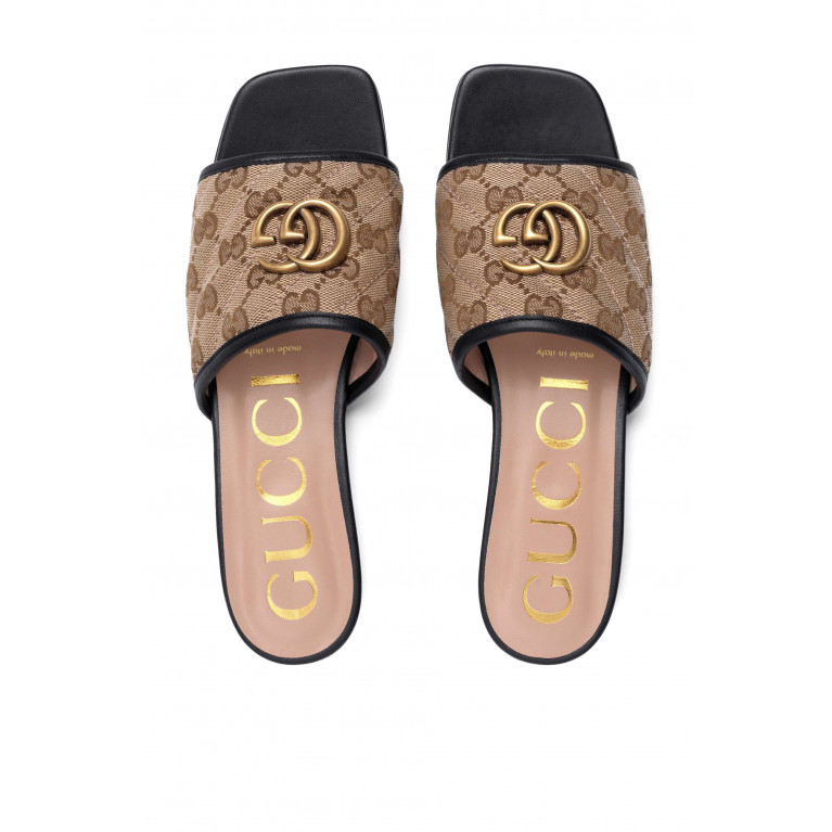 Gucci- GG Matelassé Canvas slide Sandals