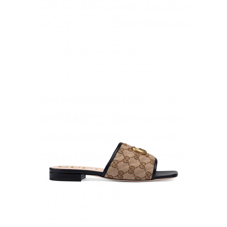 Gucci- GG Matelassé Canvas slide Sandals