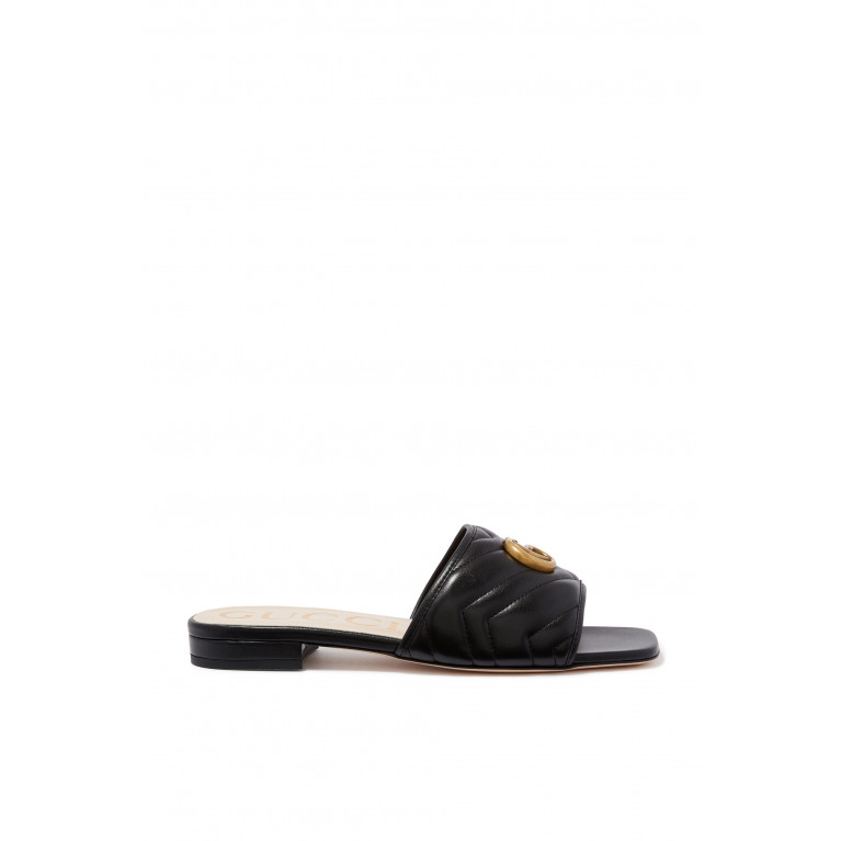 Gucci- Double G Slide Sandals Black
