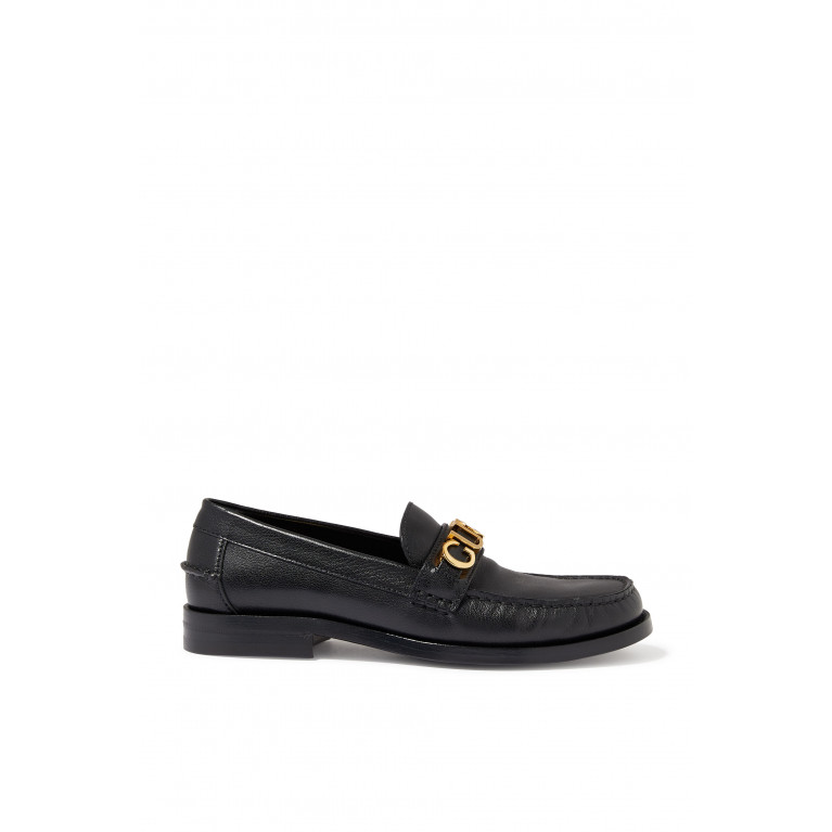 Gucci- Logo Leather Loafers Black