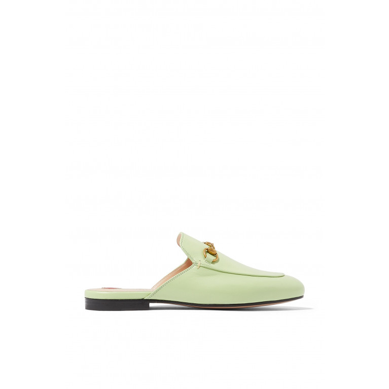 Gucci- Princetown Leather Mules Green