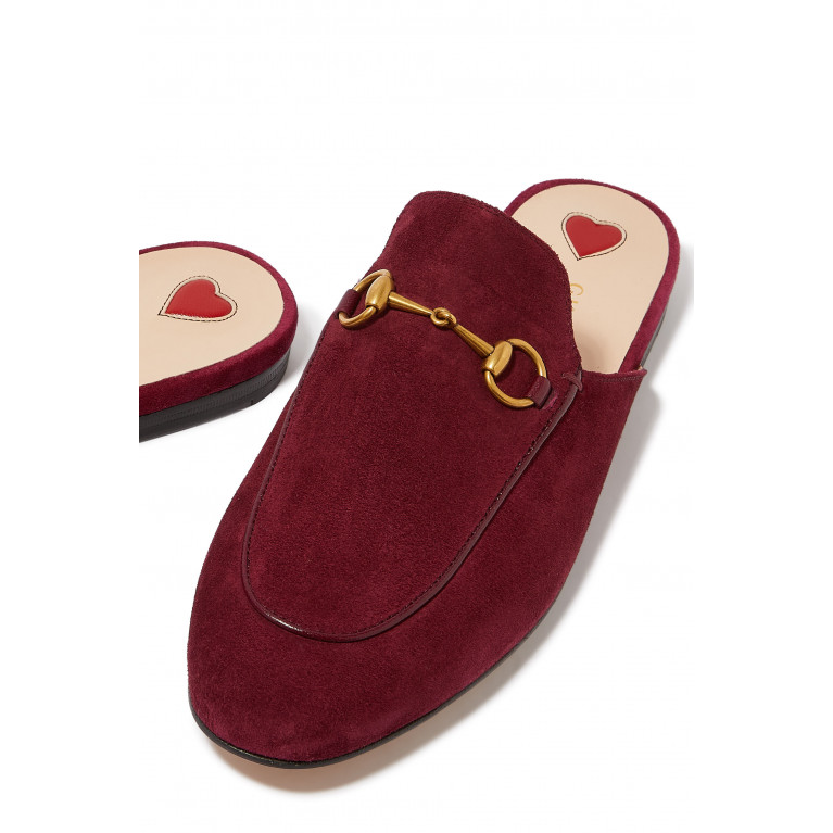Gucci- Princetown Suede Mules Red