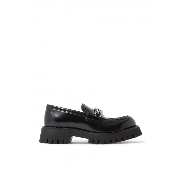 Gucci- Lug Sole Leather Loafers Black