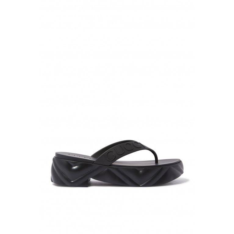 Gucci- Flip Flop 51 Platform Sandals Black
