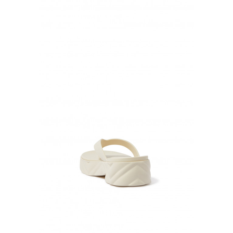 Gucci- Flip Flop Platform 50 Rubber Sandals White