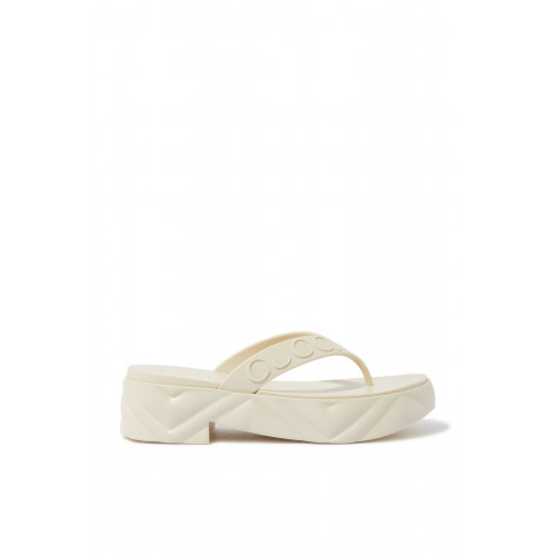 Gucci- Flip Flop Platform 50 Rubber Sandals White