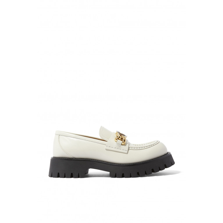 Gucci- Lug Sole Leather Loafers White