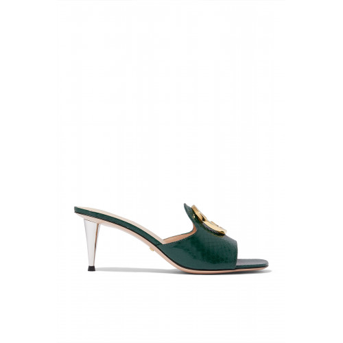 Gucci- Nojum Blondie 65 Python Sandals Green