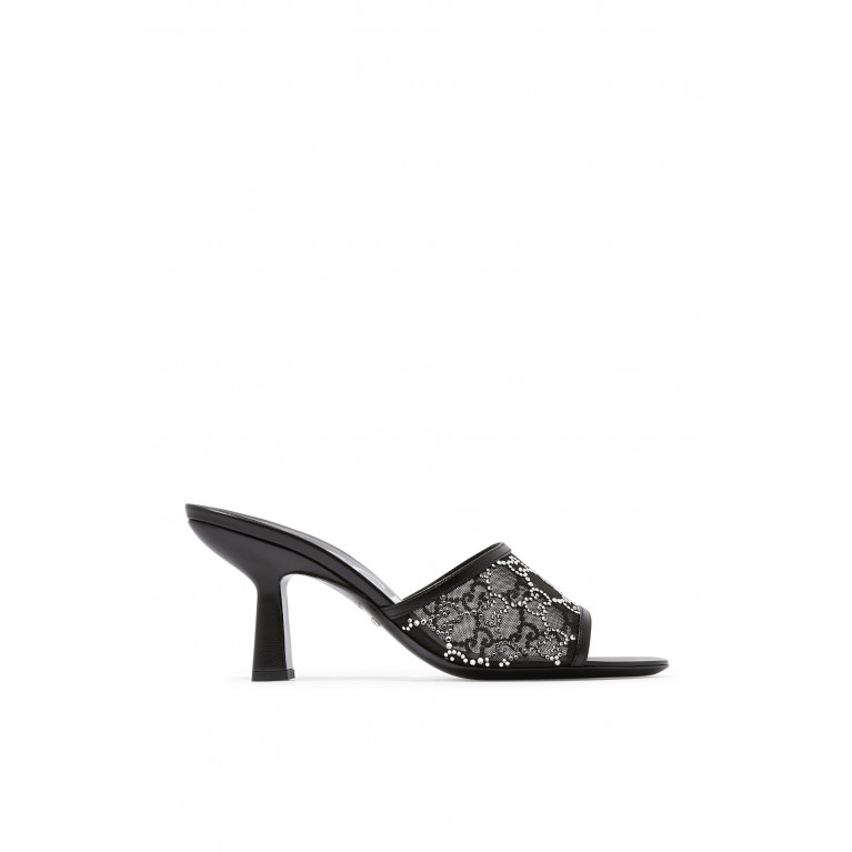 Gucci- GG 75 Mesh Slide Sandals Black