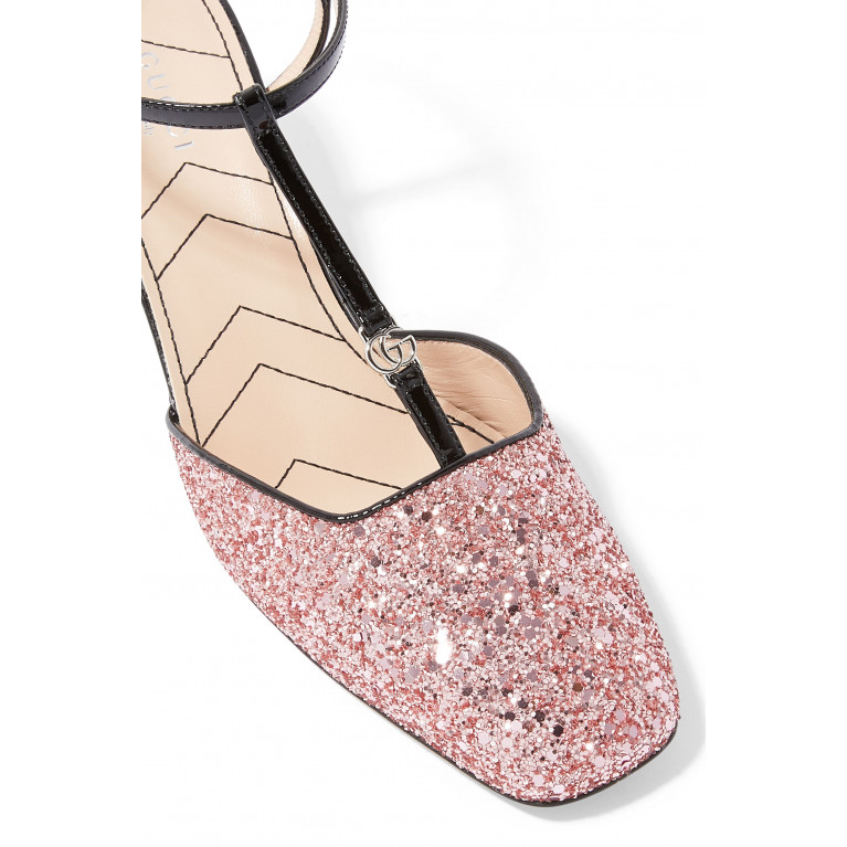 Gucci- Double G 55 Slingback Pumps Pink