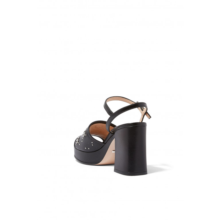 Gucci- Janaya 85 Interlocking G Platform Sandals Black