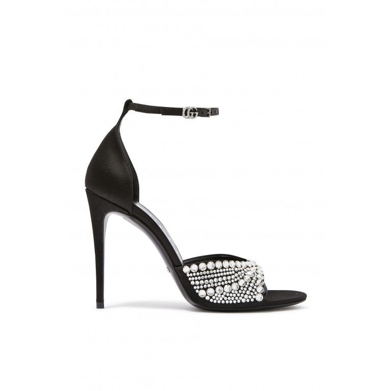 Gucci- Ilse 110 Satin Sandals Black
