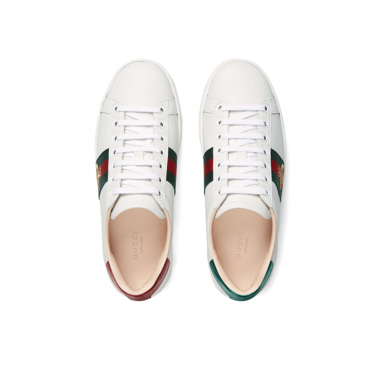 Gucci- Ace Embroidered Platform Sneakers White