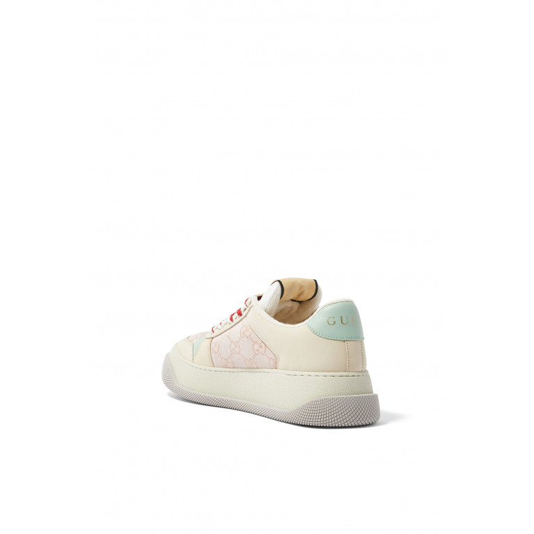 Gucci- Screener Leather & Canvas Sneakers White
