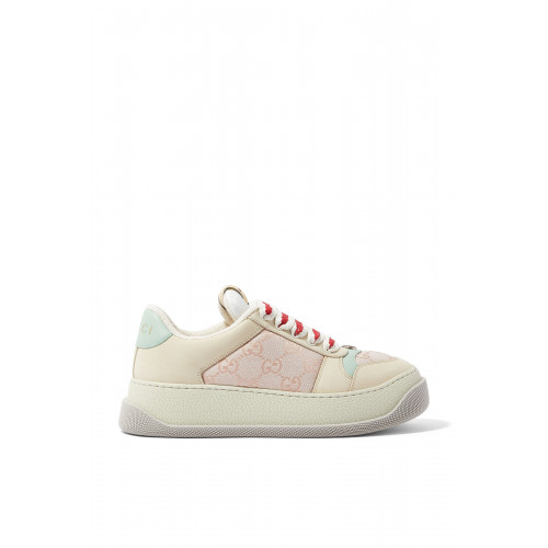 Gucci- Screener Leather & Canvas Sneakers White
